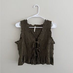 Olive Green Sleeveless Top